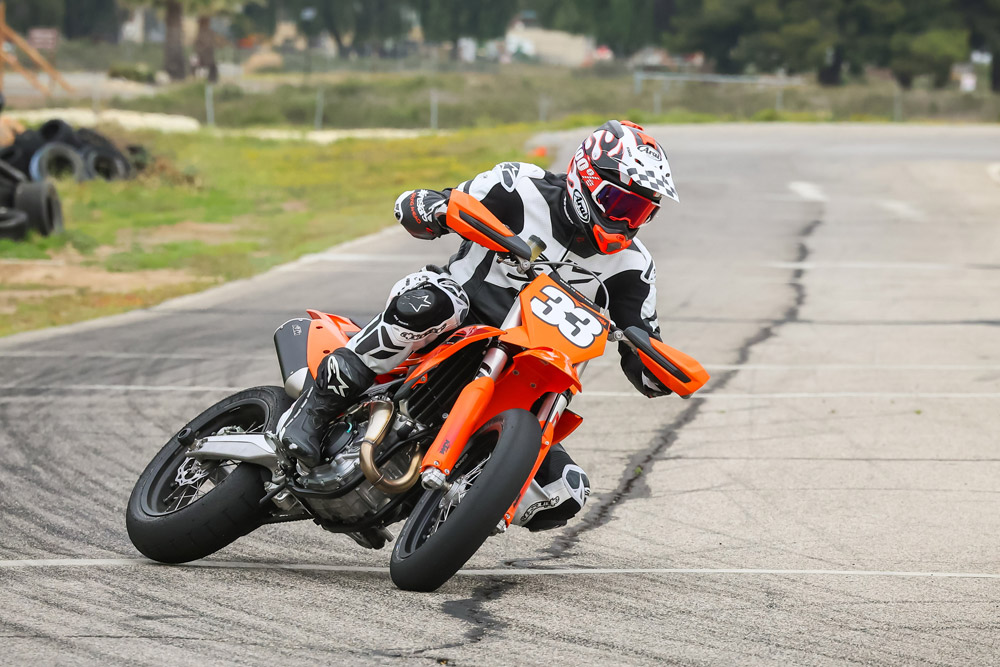 2025 KTM 450 SMR cornering 2025 KTM 450 SMR cornering