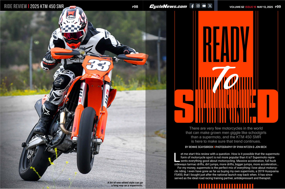 Cycle News Magazine 2025 KTM 450 SMR Review
